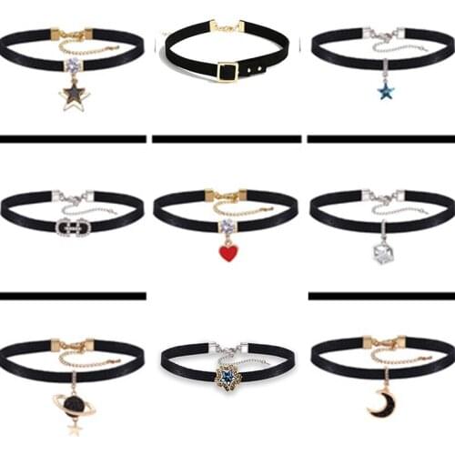 One Piece Classic Gothic Choker Necklace For Women Black Leather Sexy Necklace Collar Choker Fashion Women Necklace Jewelry