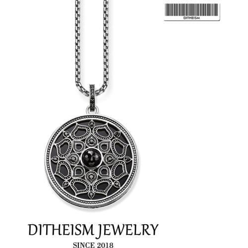 Link Chain Necklace Black Lotus, 2018 New Fashion 925 Sterling Silver Jewelry European Trendy Gift For Men Women Boy Girls