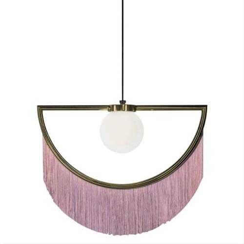 Post-modern Creative Ethnic Style Pink Tassel Led Pendant Light for Dining Room Bar Bedside Fashion Suspension 1812