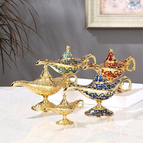 Home Decor Incense Burners Antique Style Fairy Tale Magic Lamps Tea Pot Genie Lamp Vintage Retro Toys For Children Gifts decor