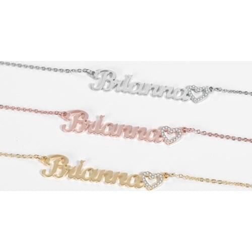 Personalized Name Necklaces for Women Jewelry Stainless Steel Handmade Custom Name Gold Filled Heart Statement Choker Bijoux