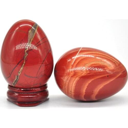 36x50mm Red Jasper Egg Shaped Stone Healing Natural Crystal Massage Minerale Gemstone Spiritual Decoration Collection
