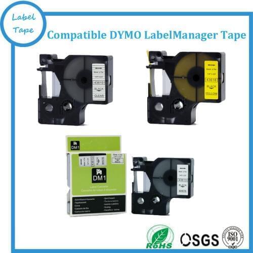 3pcs/lot Mix Colors Black on Clear/White/Yellow dymo DYMO LabelManager tape 6mm 43610 43613 43618 DYMO D1 tape