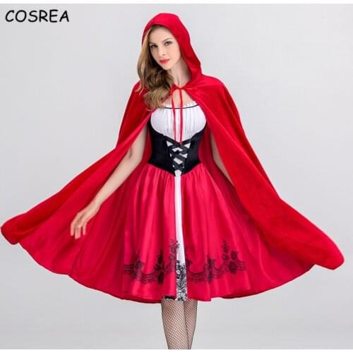 Little Red Riding Hood Costume Adult Halloween Carnival Party Queen Dress Costumes Adults Cosplay Uniform Cosplay Costume party
