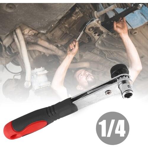 Mini Double-Headed Ratchet Home Grip Tool Semi-Automatic 1/4" Spanner Screwdriver Bit Wrench Repair Hand Tool for Nut Socket