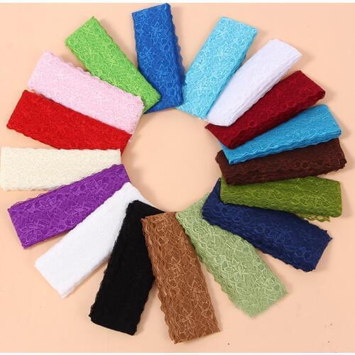 8cm Soft Elegant Elastic Lace Trim Fabric Ribbons Tape DIY Sewing Garment Accessories Wedding Decoration White Lace Trimming