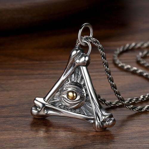 Eye Of Horus Pendant Personality Trend Men And Women Same Paragraph God All Seeing Necklace Mens Silver Retro Jewelry