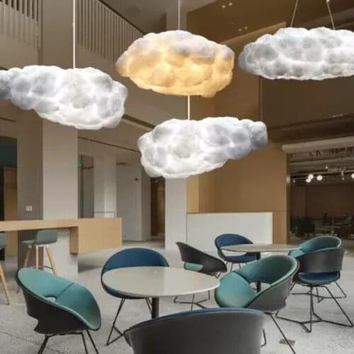 Cloud Pendant Lamp Light Luster Nordic Lights Hotel Lobby Silk Romantic Cute Fair Lights Modern For Living Bedroom Bar Cafe E27