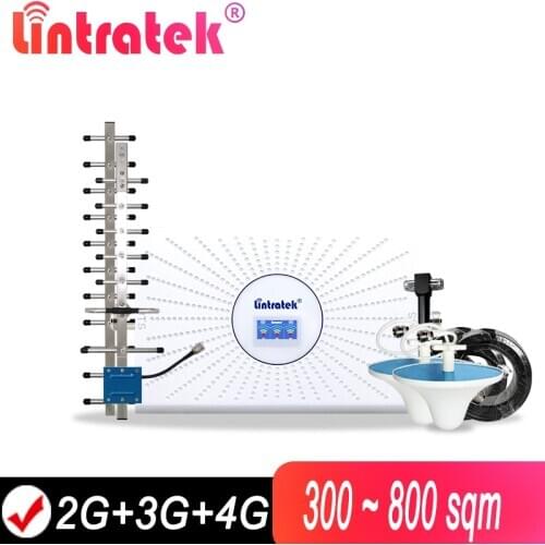Lintratek 2g 3g 4g Repeater GSM 900 2100 WCDMA 1800 LTE Tri Band Signal Booster Cellular Internet Network 70db AGC/ALC Amplifier