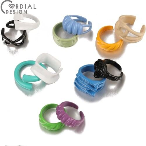 Cordial Design 2Pcs Fashion Jewelry/Hand Made/Alloy Rings/Geometry Rings For Party/Simple Rings For Women/Color Paint Ring