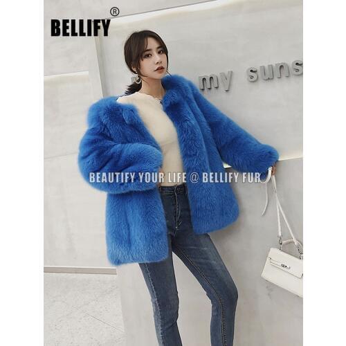 Thick warm Whole pelt Natural fox fur Coats Gorgeous amazing HIGH STREET royal blue Fox Fur coats outerwear