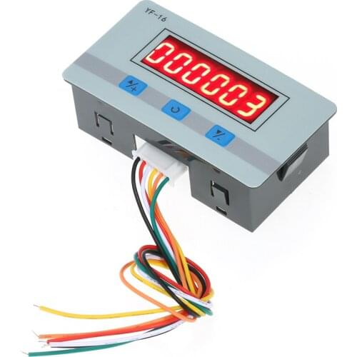 Mini LED Digital Counter Module DC/AC5V~24V Electronic Totalizer with NPN and PNP Signal Interface 1~999999 Times Counting Range