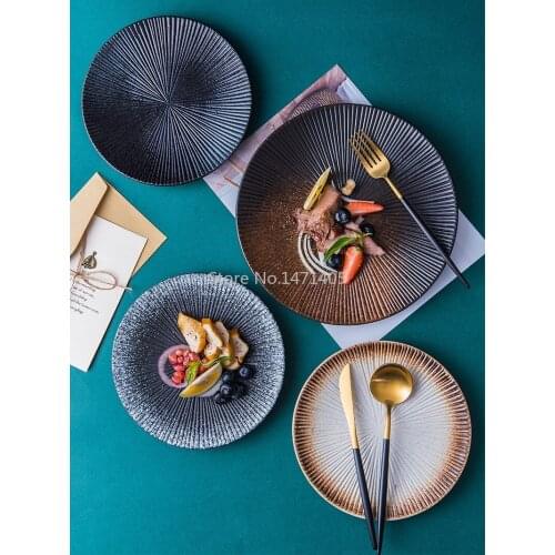 Steak Plate Home Ceramic Western Food Plate Pasta Plate Japanese Breakfast Plate Creative Vegetable Plate Plate