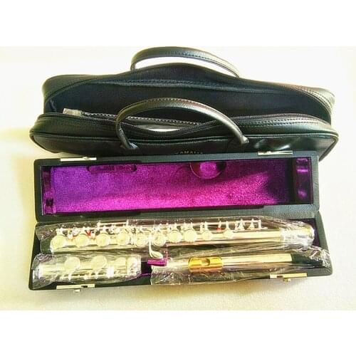 Top Japan flute 212 SL 16 Silver Plated gold mouthpieces Transverse Flauta obturator C Key with E key music instrument