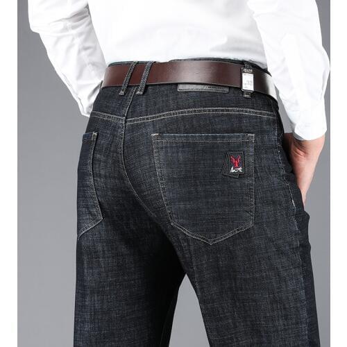 Black Jeans Spijkerbroeken Heren Pants Baggy Slim Fit Trousers Denim Pantalones Hombre High Quality Soft Fashion Business Casual