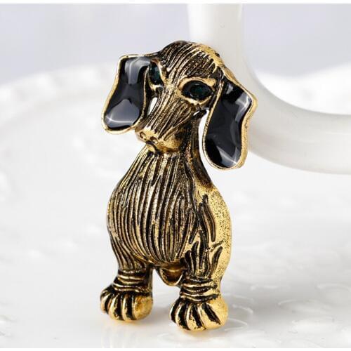 Vintage Alloy Pet Dog Brooches Pins Charm Women Men Banquet Decoration Creative Fashion Corsage Jewelry Gift Broche XZ521