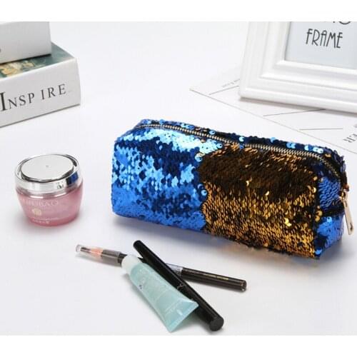 New Arrival Women Fashion Double Color Sequins Handbag Zipper Day Clutches Bags Ladies Coin Phone Change Purse Handbags