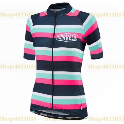 Morvelo Team Cycling Clothing Tops 2022* Summer Latest Arrival Cycling Jersey Women Short Sleeved Cycle Wear With Full Zipper