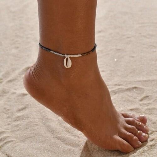 Women Beach Anklet Handmade Fashion Natural Shell Decor Beaded Foot Chain Charm Anklet Bohemian Summer Jewellery