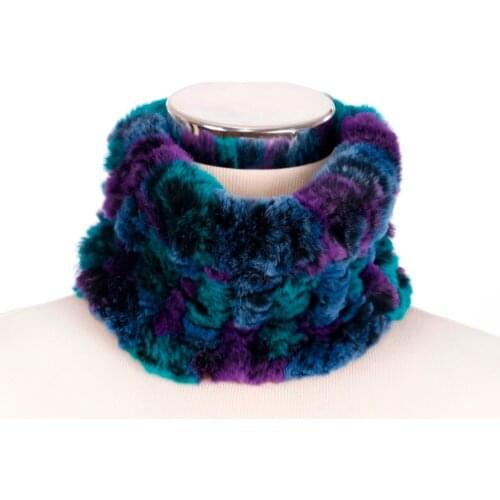 ZY86004 2016Hot Sale Winter Women Neckwarmers Genuine Knitted Rex Rabbit Fur Scarves Wraps Women Neck Scarf