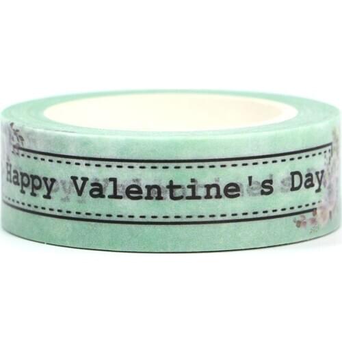 10pcs/lot 15MM*10M Happy Valentines Day Colorful Flowers Decorative Washi Tape Scrapbooking Masking Tape School Office Supply