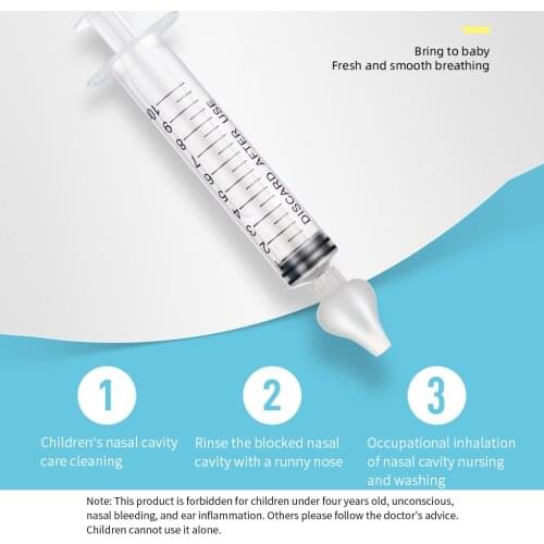 2 Pcs Baby Nose Clean Needle Tube Infant Baby Care Nasal Aspirator Cleaner 10ML Baby Rhinitis Nasal Washer