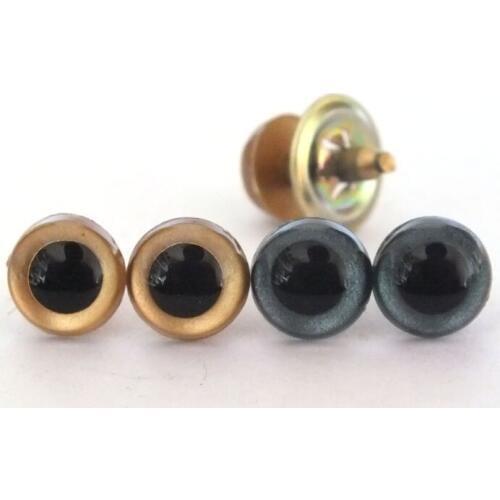 20pairs mixed color (gold and dark gray) 10.5mm Plastic doll round eyes
