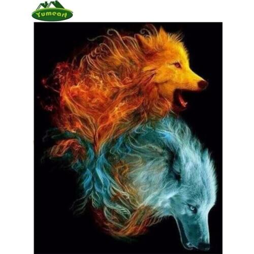 3D Full Drill Diamond Painting Wolf Cross Stitch Cross Stitch 5d Diamond Embroidery Christmas Decorations for Home Animal