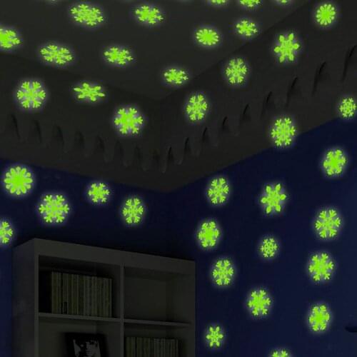 3D Luminous wall stickers Home Decor DIY Decals Kids Room Decora Fluorescent Glow in the dark stickers Star Snowflake Sticker