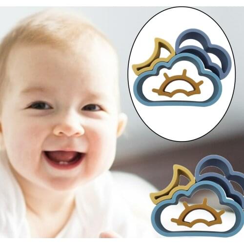 4PCS Silicone Stacking Block Weather Baby DIY Fun Toy Playset Gift 3 Ages Up