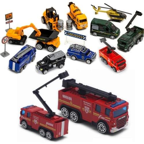 6Pcs Engineering Vehicle Simulate Gifts 1/58 Scale Kids Interactive Play Pull Back Car for School