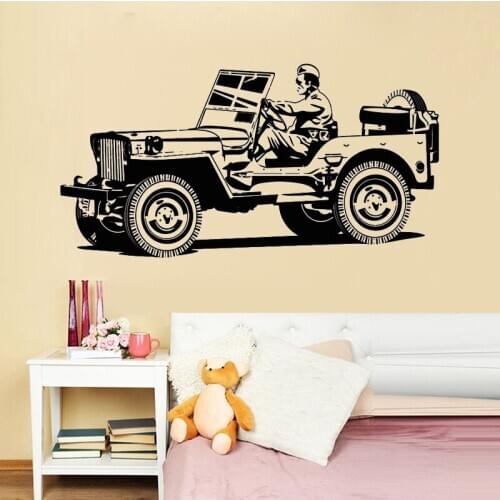 Army Car Wall Sticker Home Decor Boys Children Kids Room Decoration Nursery Wall Decals Removable Vinyl Art Design Wallpaper