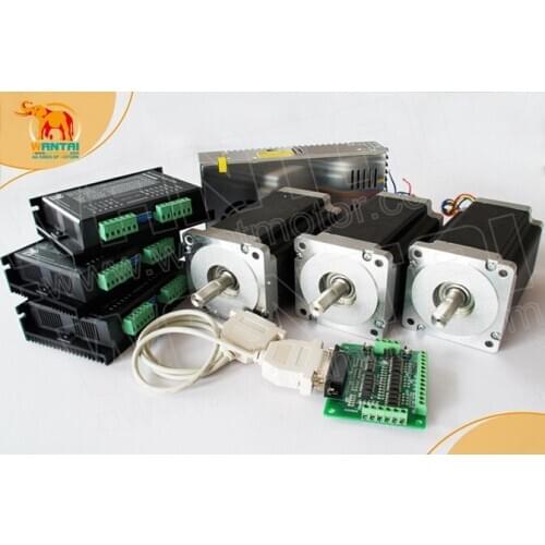 Free Ship! Wantai 3 Axis Nema34 Stepper Motor 85BYGH450D-007 890oz-in+Driver DQ860MA 7.8A 80V 256Micro Engraver Kit