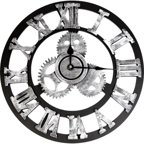 LARGE WALL CLOCK INDUSTRIAL STYLE VINTAGE CLOCK EUROPEAN STEAMPUNK GEAR WALL HOME DECORATION MODERN 3D WALL CLOCK