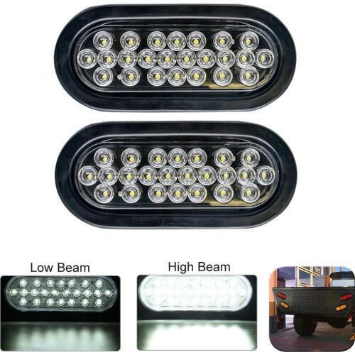 2x 12V 24 LED highlight Truck Trailer Stop Turn Tail Brake Light highlight Side Marker Lamp Trailer Truck Lamp White Set caravan