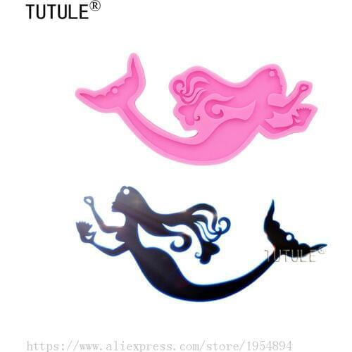 Mermaid keychain mold,Small Mermaid Silicone Mold,Shiny Mold, for Epoxy CraftsMolds,Epoxy Resin Jewelry Making necklace Mold