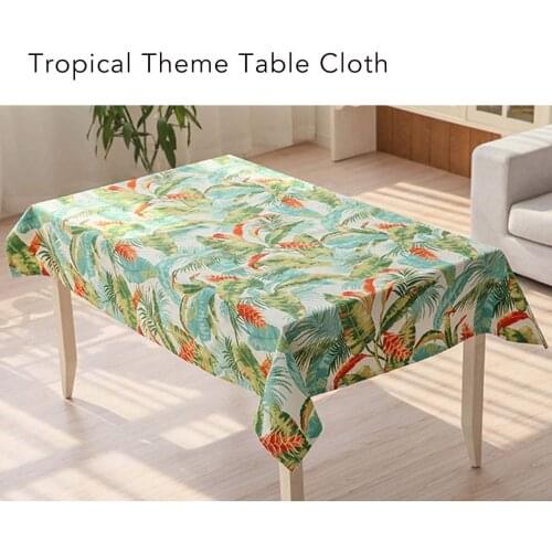 Tropical Jungle Theme Canvas Picnic Tablecloth