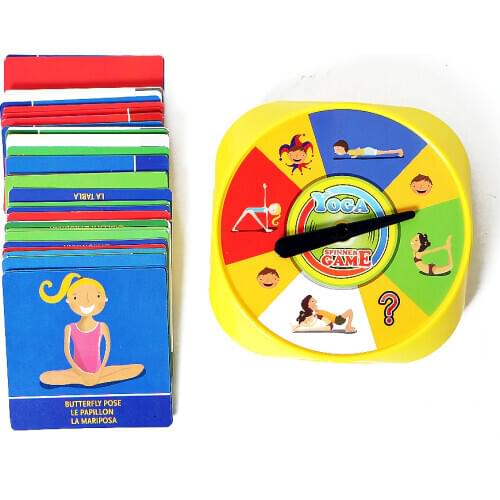 Children Creative Yoga spinner game A fun game of Flexibility,Balance with 54 Yoga Pose cards Funny Family Educational Toys