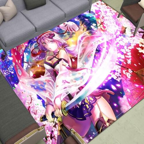 Anime Beauty Area Rugs Large 2D Comic Floor Mats Home Living Room Bedroom Carpet Decoration Cherry Blossom Night Doormat