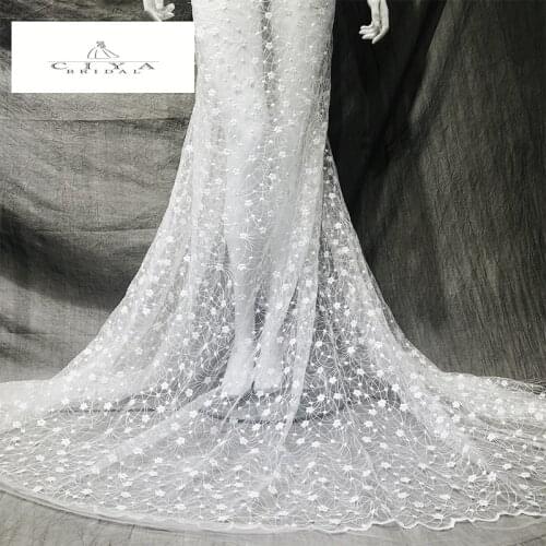 The branches and leaves Lace Fabric 130cm Width Dress Lace Fabric Bridal Lace Fabric Sequins Lace Fabric Sell By 2 Yard