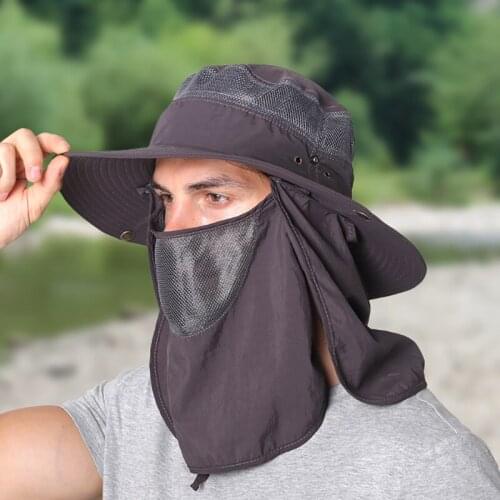 Summer Anti UV Protection Sun Hats For Women Men Waterproof Bucket Hat With Neck Flap Breathable Outdoor Hiking Fishing Hat