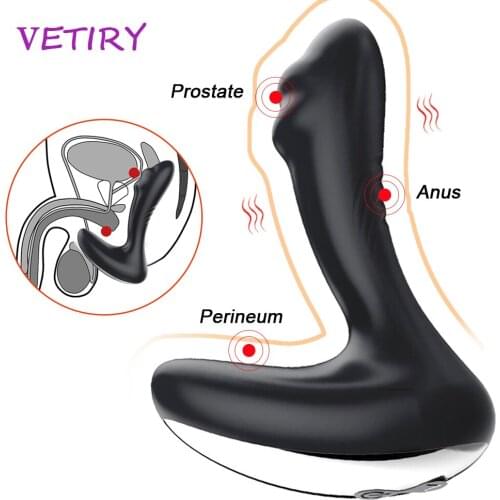 Vibrating Prostate Massager Butt Plug 7 Speeds G-Spot Stimulate Anal Vibrator Adult Sex Toys Silicone Male Masturbator for Man