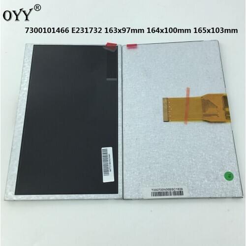 Mid-703g Tablet PC 800*480 LCD Screen Display Matrix Replacement Parts 7300101466 E231732 163x97mm 164x100mm 165x103mm