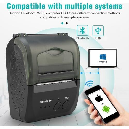 Mini Bluetooth Printer Thermal Printer Portable Receipt Machine USB Mobile Phone For Android iOS 58mm