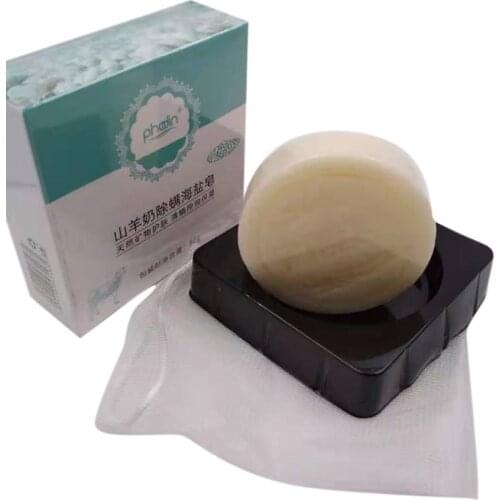 Goat Milk Sea Salt Soap Removal Pimple Pores Acne Moisturizing Face Wash Whitening Skin Care