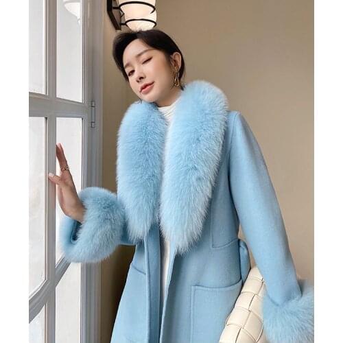 Amazing New 2020 Fashion Green Color Luxury knitted natural raccoon Fur coats Beautiful fabulous female Fur outerwear