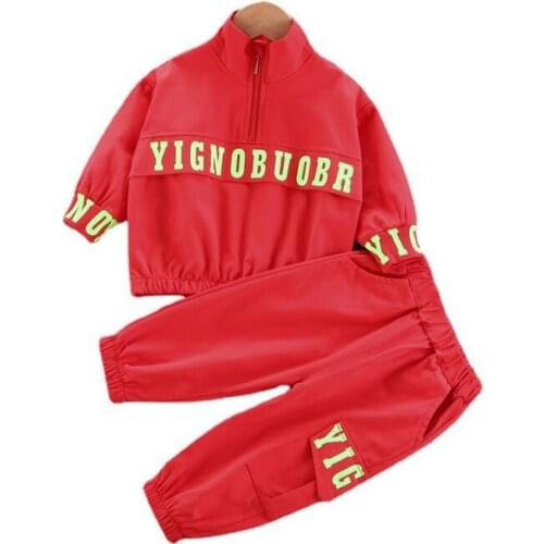 New Spring Autumn Baby Girl Clothes Suit Children Boys Letter Jacket Pants 2Pcs/Set Toddler Fashion Casual Costume Kids Clothing