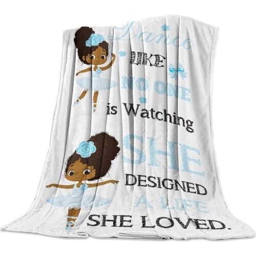 Blanket for Bed Little African American Ballet Girl Throw Blanket Portable Soft Blanket Warm Sofa Bed Sheets Blanket for Picnic