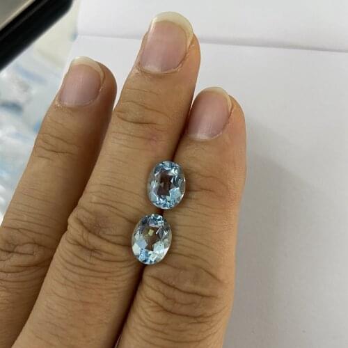 Oval 9x7mm 2.1 Carats Natural Topaz Sky Blue Color AAA High Quality Loose Gemstones