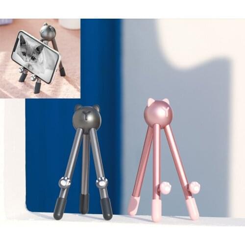 Cute Cat Phone Holder Aluminum Alloy Foldable Mount Stand Charging Dock Station Base Universal for Mobile Phone Tablet Desktop